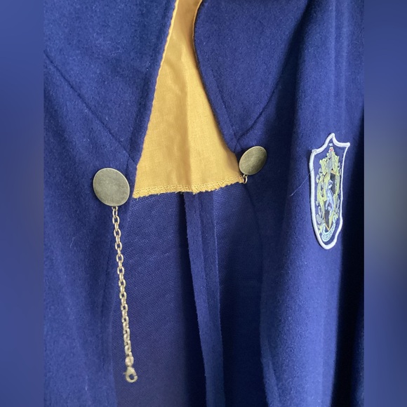 1920s Hogwarts Hufflepuff Blue Robe with Black Accents Adult OS - Picture 7 of 16